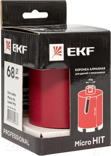 Изображение товара Коронка EKF Алмазная для дрелей / dch-68-mh-m16