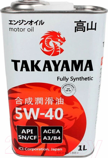 Изображение товара Моторное масло Takayama Adaptec 5W40 A3/B4 SN/CF / 605586 (1л)