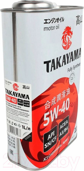 Изображение товара Моторное масло Takayama Adaptec 5W40 A3/B4 SN/CF / 605586 (1л)