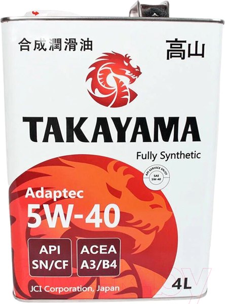 Изображение товара Моторное масло Takayama Adaptec 5W40 A3/B4 SN/CF / 605587 (4л)