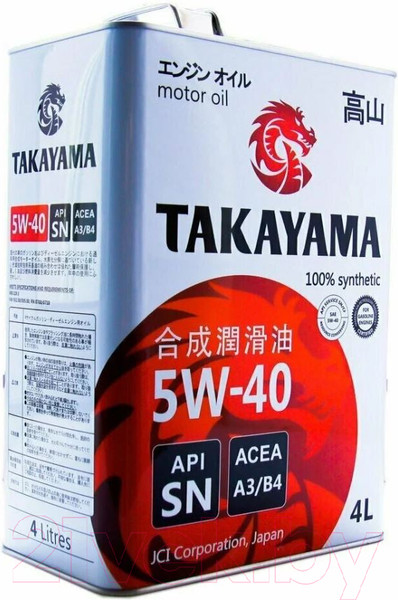 Изображение товара Моторное масло Takayama Adaptec 5W40 A3/B4 SN/CF / 605587 (4л)