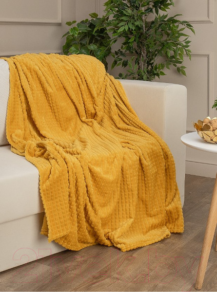 Изображение товара Плед TexRepublic Deco Кубики Фланель 150x200 / 93424 (желтый)