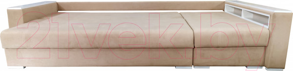 Изображение товара Диван угловой Bobrovmebel Влада 8.2дн(п) + правый накладки полка и пенал (микровелюр симпл 42 бежевый)