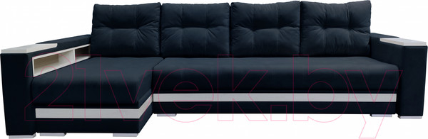 Изображение товара Диван угловой Bobrovmebel Влада 8.2тнц(п) + левый ТНЦ + полка и пенал (микровелюр симпл 54 серый)