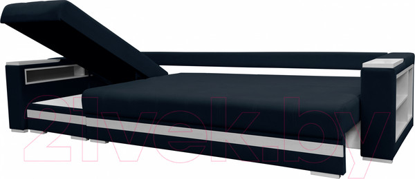 Изображение товара Диван угловой Bobrovmebel Влада 8.2тнц(п) + левый ТНЦ + полка и пенал (микровелюр симпл 54 серый)