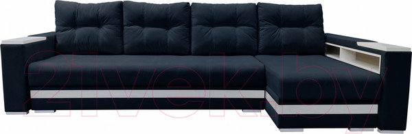 Изображение товара Диван угловой Bobrovmebel Влада 8.2тнц(п) + правый ТНЦ + полка и пенал (микровелюр симпл 54 серый)