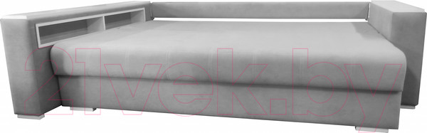 Изображение товара Диван Bobrovmebel Влада 8/2п с пуфом слева (микровелюр симпл 30 светло-серый)