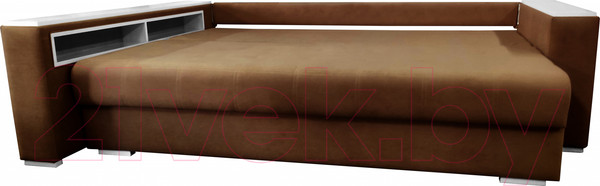 Изображение товара Диван Bobrovmebel Влада 8/2п с пуфом слева (микровелюр симпл 45 коричневый)