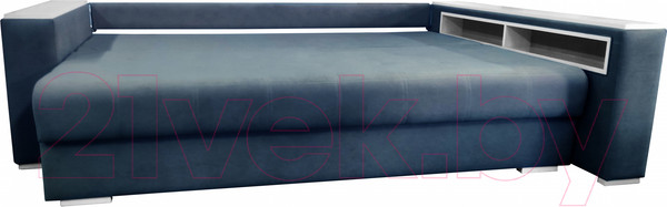 Изображение товара Диван Bobrovmebel Влада 8/2п с пуфом справа (микровелюр симпл 54 серый)