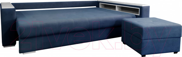 Изображение товара Диван Bobrovmebel Влада 8/2п с пуфом справа (микровелюр симпл 54 серый)