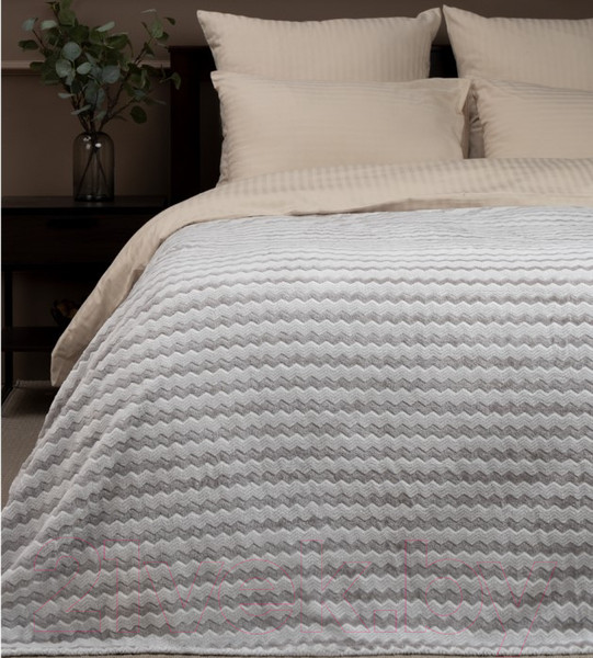 Изображение товара Плед TexRepublic Absolute Зигзаг двухцветный Flannel 150x200 / 92567 (серый)