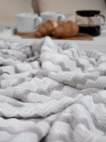 Изображение товара Плед TexRepublic Absolute Зигзаг двухцветный Flannel 150x200 / 92567 (серый)