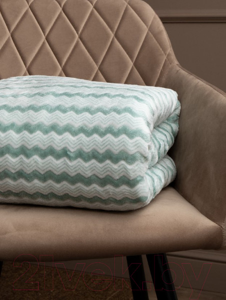 Изображение товара Плед TexRepublic Absolute Зигзаг двухцветный Flannel 150x200 / 92570 (бирюзовый)