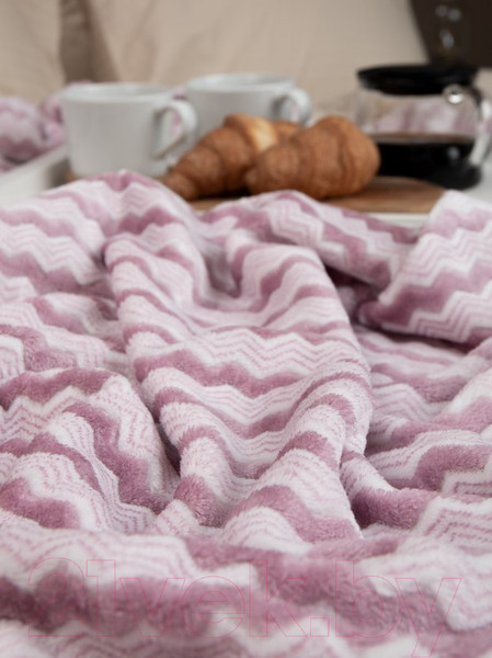 Изображение товара Плед TexRepublic Absolute Зигзаг двухцветный Flannel 150x200 / 92571 (сиреневый)