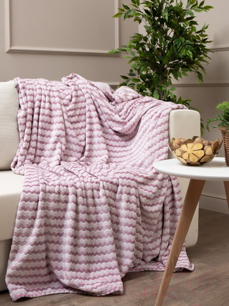 Изображение товара Плед TexRepublic Absolute Зигзаг двухцветный Flannel 150x200 / 92571 (сиреневый)