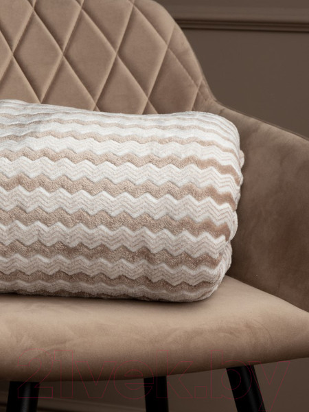 Изображение товара Плед TexRepublic Absolute Зигзаг двухцветный Flannel 200x220 / 92573 (бежевый)