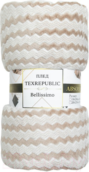 Изображение товара Плед TexRepublic Absolute Зигзаг двухцветный Flannel 200x220 / 92573 (бежевый)