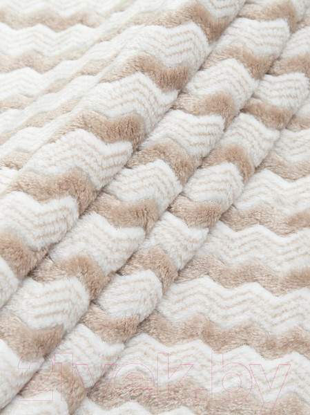 Изображение товара Плед TexRepublic Absolute Зигзаг двухцветный Flannel 200x220 / 92573 (бежевый)