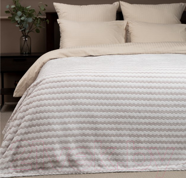 Изображение товара Плед TexRepublic Absolute Зигзаг двухцветный Flannel 200x220 / 92575 (серый)