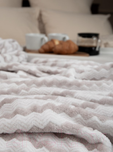 Изображение товара Плед TexRepublic Absolute Зигзаг двухцветный Flannel 200x220 / 92575 (серый)