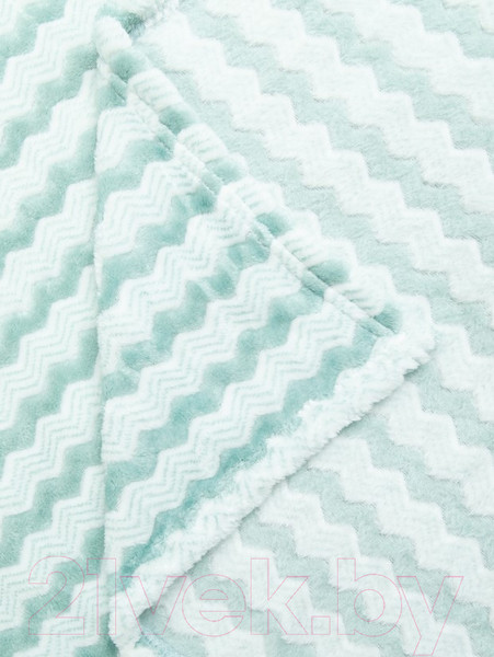 Изображение товара Плед TexRepublic Absolute Зигзаг двухцветный Flannel 200x220 / 92577 (бирюзовый)
