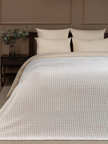 Изображение товара Плед TexRepublic Deco Кубики Фланель 200x220см / 93259 (молочный)