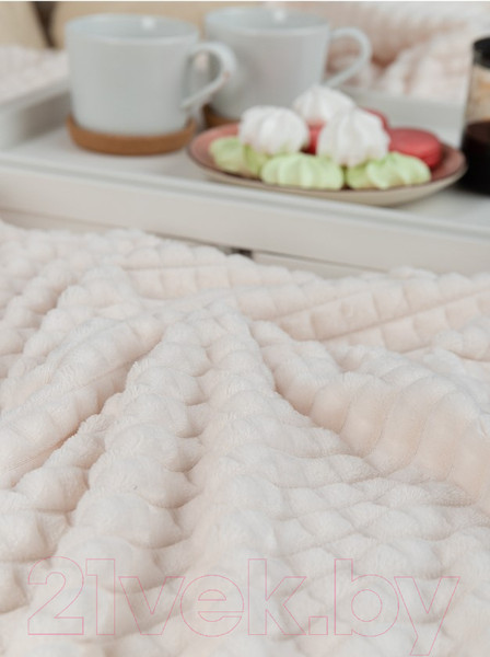 Изображение товара Плед TexRepublic Deco Кубики Фланель 200x220см / 93259 (молочный)