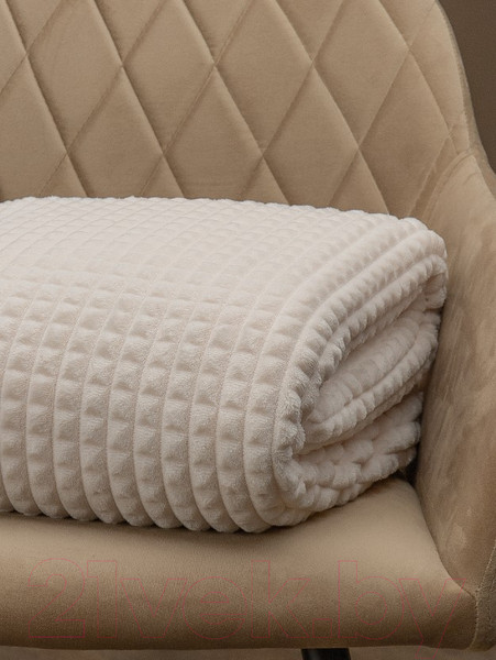 Изображение товара Плед TexRepublic Deco Кубики Фланель 200x220см / 93259 (молочный)