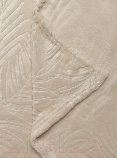 Изображение товара Плед TexRepublic Elite Листья Фланель 1.5сп / 93349 (шампань)