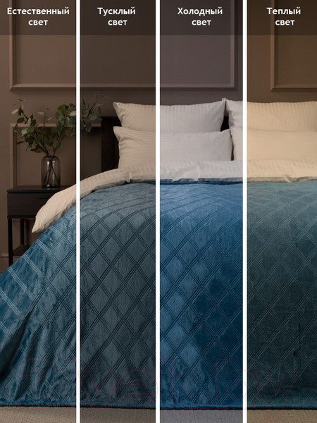 Изображение товара Плед TexRepublic Elite Клетка Фланель Евро / 93389 (синий)