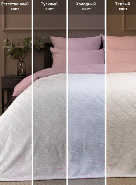 Изображение товара Плед TexRepublic Elite Клетка Фланель Евро / 93391 (белый)