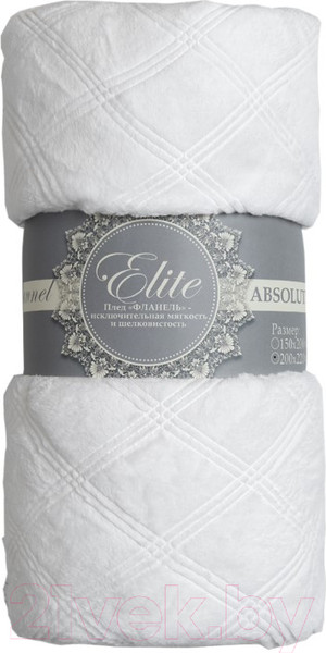 Изображение товара Плед TexRepublic Elite Клетка Фланель Евро / 93391 (белый)