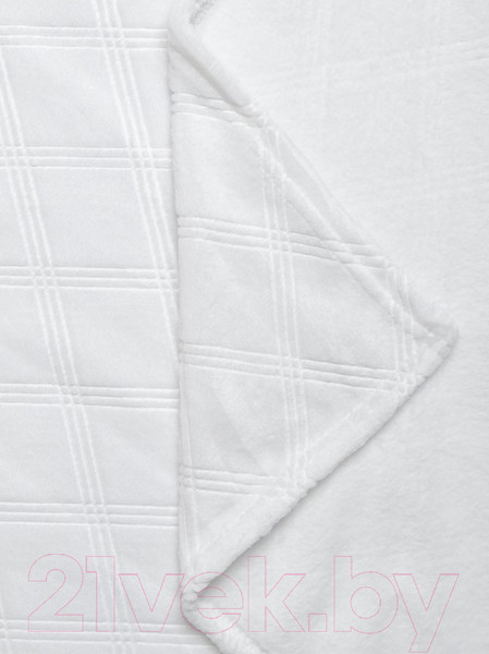 Изображение товара Плед TexRepublic Elite Клетка Фланель Евро / 93391 (белый)