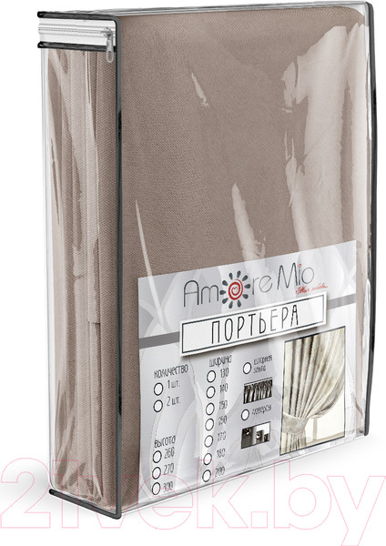 Изображение товара Комплект штор Amore Mio Вельвет канвас 1.5x2.7 / 92056 (2шт, бежевый)