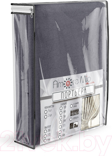 Изображение товара Комплект штор Amore Mio Вельвет канвас 1.5x2.7 / 92068 (2шт, серый)