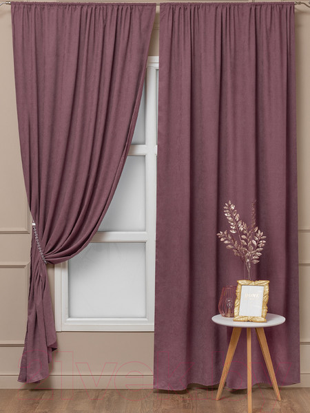 Изображение товара Комплект штор Amore Mio Вельвет канвас 1.5x2.7 / 92070 (2шт, розовый)