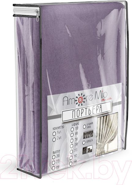 Изображение товара Комплект штор Amore Mio Вельвет канвас 1.5x2.7 / 92072 (2шт, сиреневый)