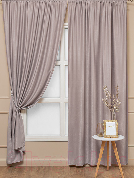 Изображение товара Комплект штор Amore Mio Однотонный софт 42002-019 1.5x2.7 / 92077 (2шт, бежевый)