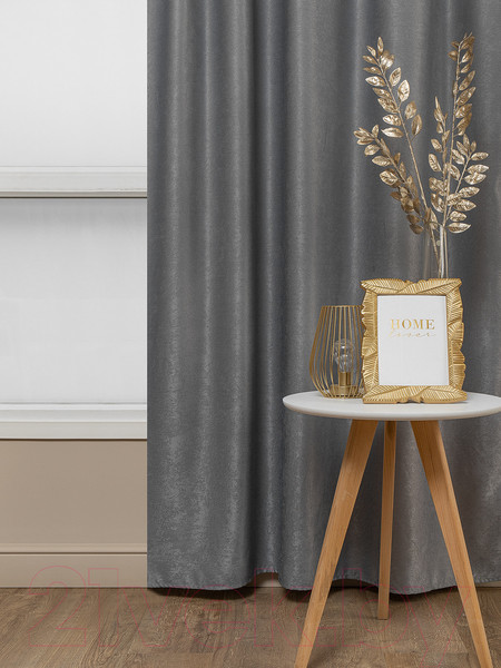 Изображение товара Комплект штор Amore Mio Однотонный софт 42002-040 1.5x2.7 / 92080 (2шт, серый)