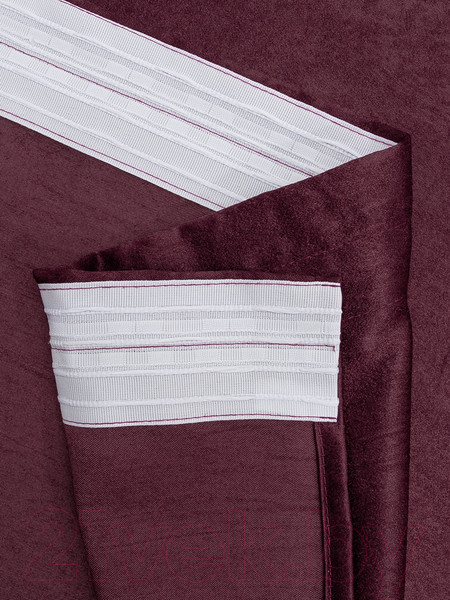 Изображение товара Комплект штор Amore Mio Однотонный софт 42002-048 1.5x2.7 / 92083 (2шт, бордовый)