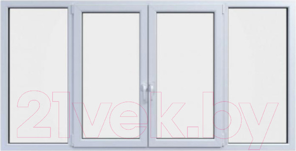 Изображение товара Балконная рама Provedal Раздвижная деленная на 4 части 4 створки сдвижные 1 стекло (1100x2700)