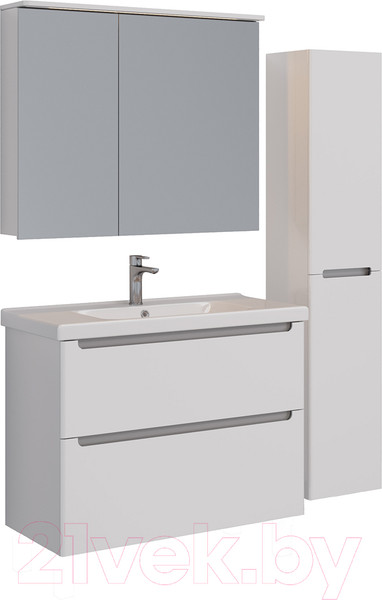 Изображение товара Шкаф с зеркалом для ванной LEMARK Zenon 100x80 / LM100ZS-Z (белый глянец)