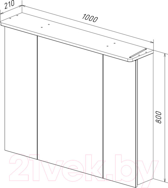 Изображение товара Шкаф с зеркалом для ванной LEMARK Zenon 100x80 / LM100ZS-Z (белый глянец)