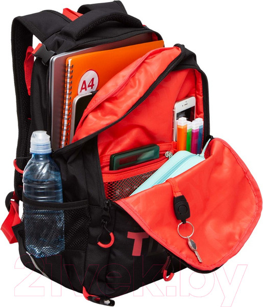 Изображение товара Школьный рюкзак Grizzly RB-458-1 (черный/красный)