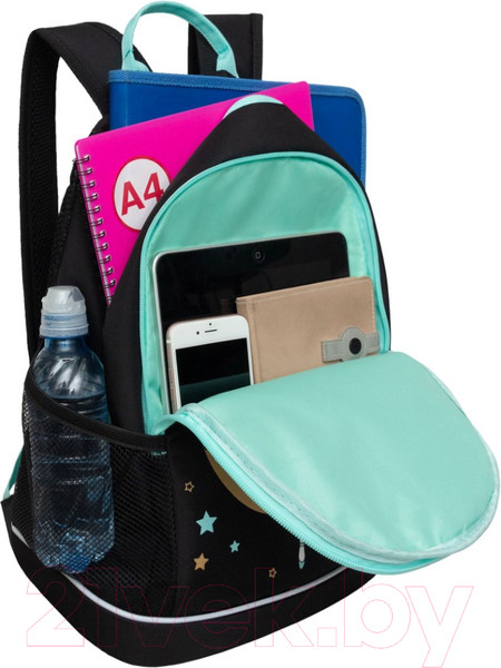 Изображение товара Школьный рюкзак Grizzly RG-463-1 (черный/мятный)