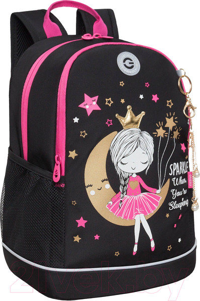 Изображение товара Школьный рюкзак Grizzly RG-463-1 (черный/розовый)