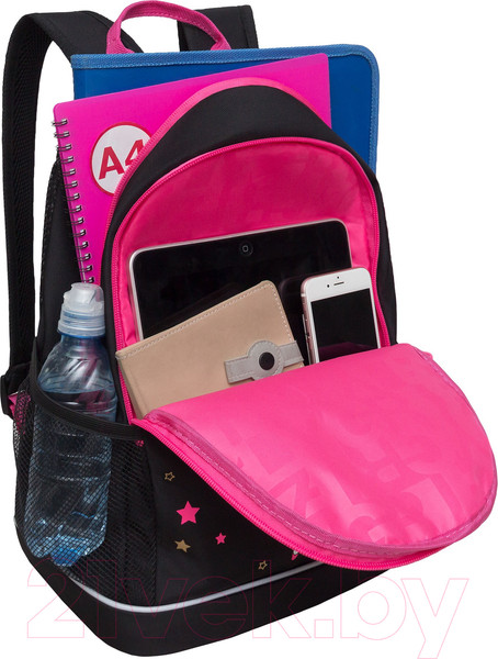 Изображение товара Школьный рюкзак Grizzly RG-463-1 (черный/розовый)