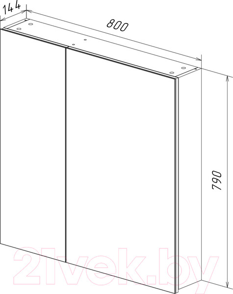Изображение товара Шкаф с зеркалом для ванной LEMARK Universal 80x80 / LM80ZS-U (белый глянец)