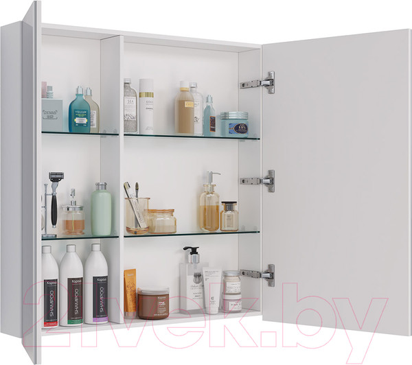 Изображение товара Шкаф с зеркалом для ванной LEMARK Universal 80x80 / LM80ZS-U (белый глянец)