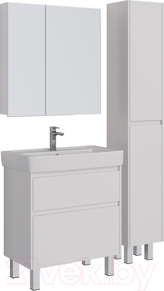 Изображение товара Шкаф с зеркалом для ванной LEMARK Universal 80x80 / LM80ZS-U (белый глянец)